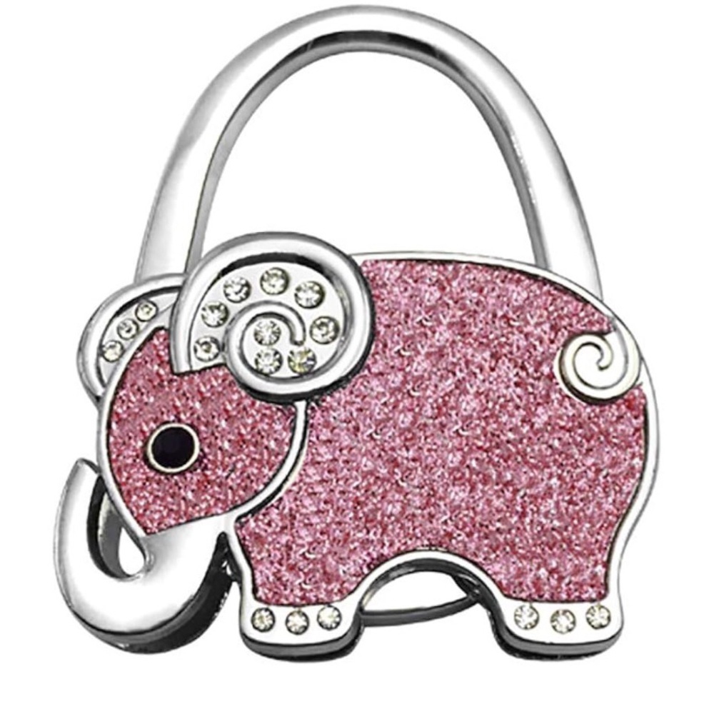 Bag Hook - Sparkling Pink Elephant Purse Holder - New Handbag Accessory - Picture 1 of 9